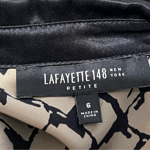 Lafayette 148 New York 100% Silk Blouse Women's Size 6 Petite - Picture 5 of 6